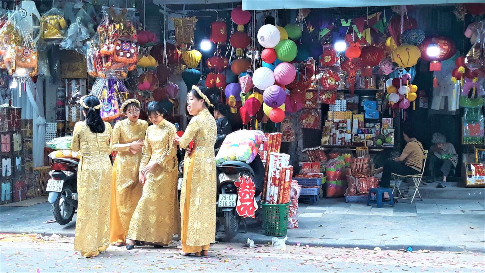 ベトナムのハノイの旧市街