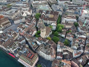 スイスのチューリッヒの空撮-2