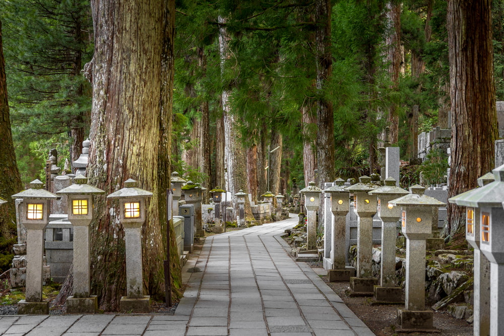 日本に高野山にある参道