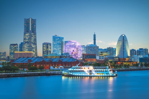 日本の横浜の夜景