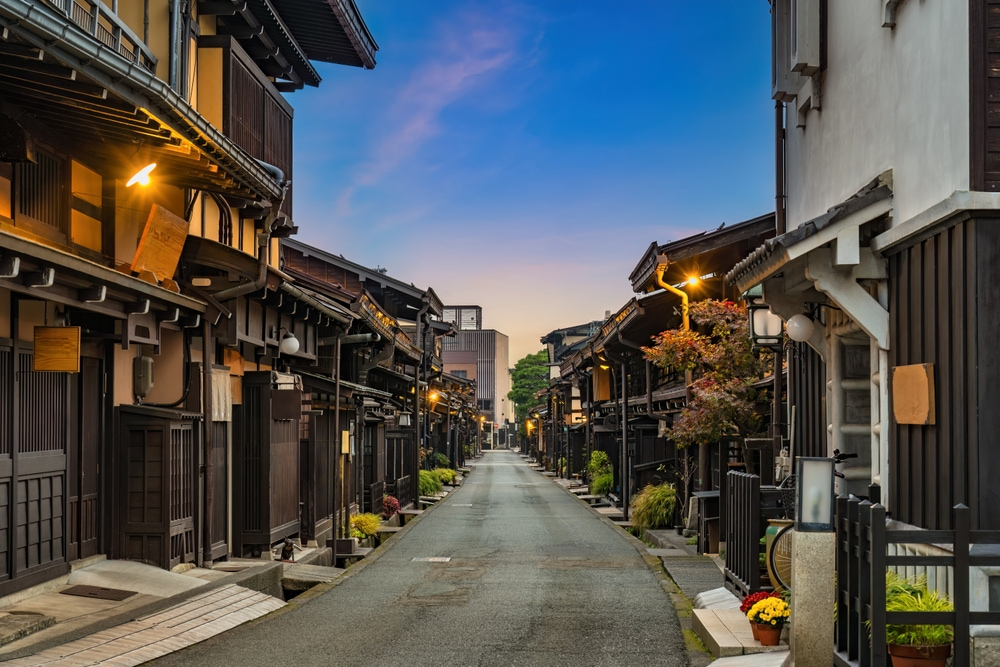 日本の高山の街並み