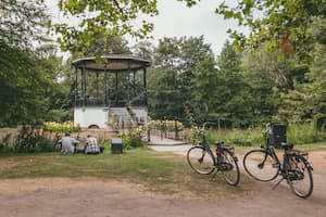 People enjoying summer day in Vondelpark. Amsterdam, Netherlands.