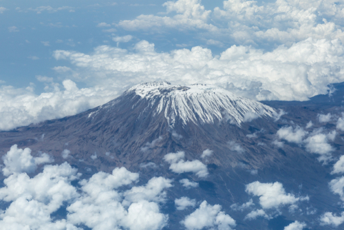 Aerial view of Kilimanjaro in Tanzania