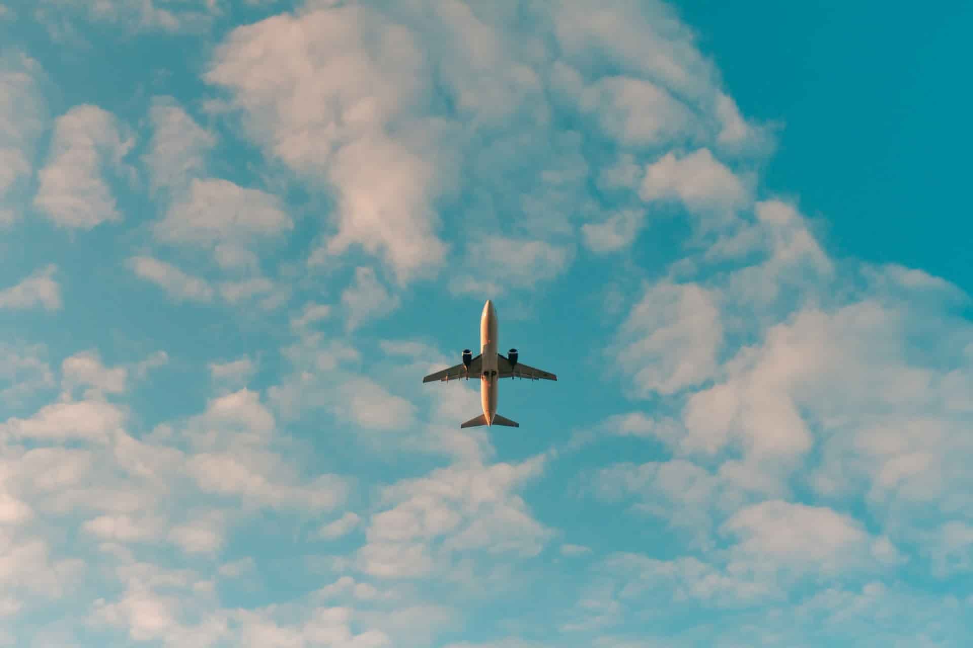 Blue sky and airplane